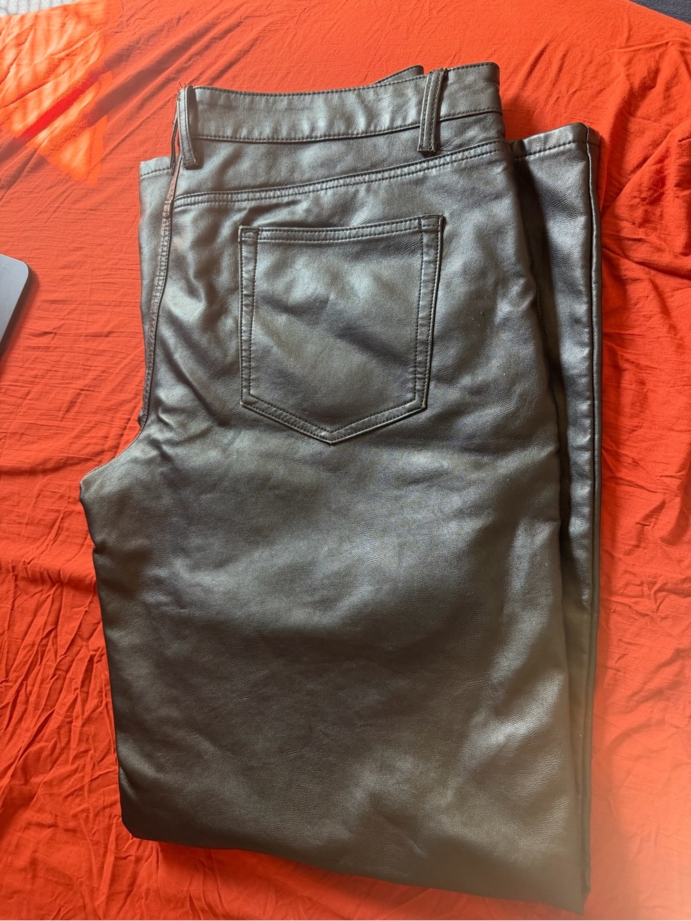Lioness Black Faux Leather Bootcut Pants
